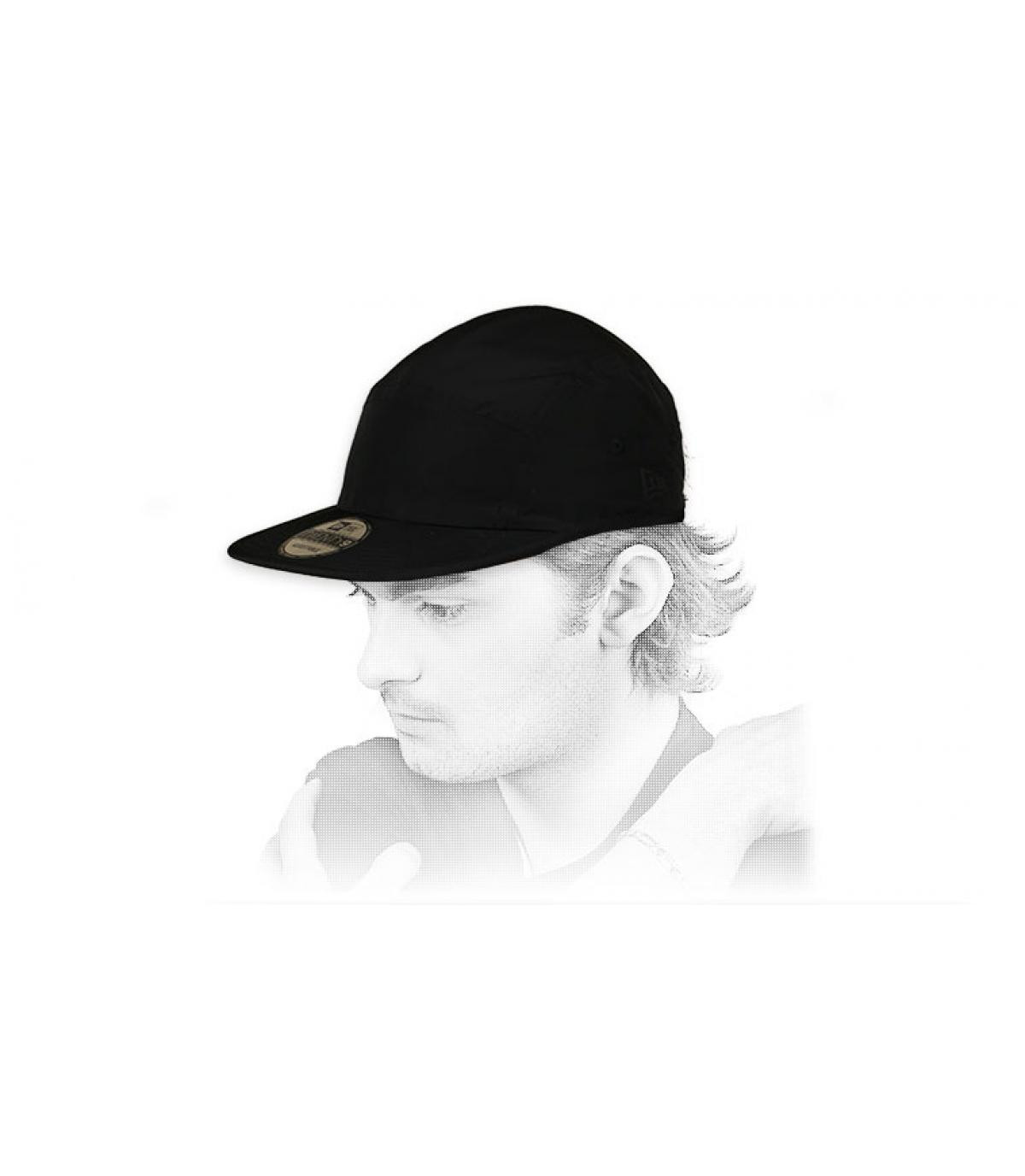 Cappellino pannello nero 5 panne Shiny pack Camper black Cappellino pannello nero 5 panne Shiny pack Camper black